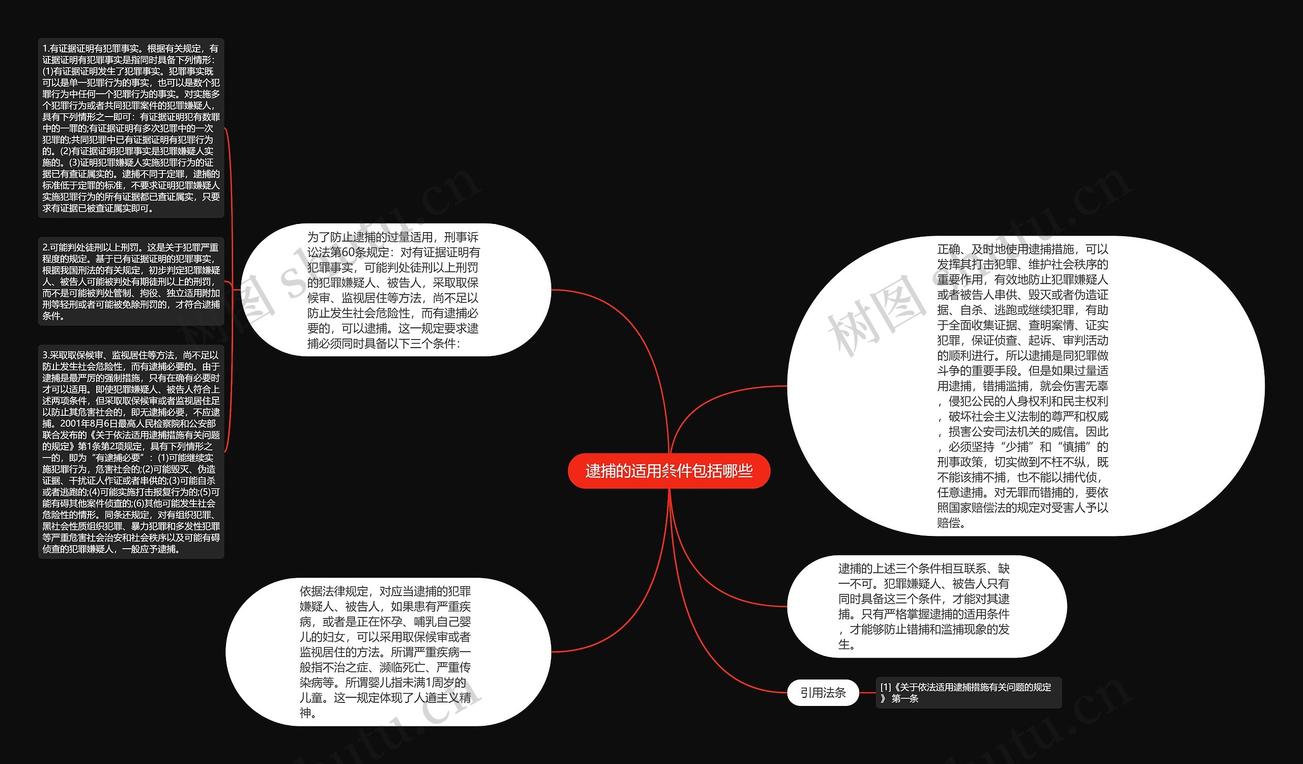 逮捕的适用条件包括哪些思维导图