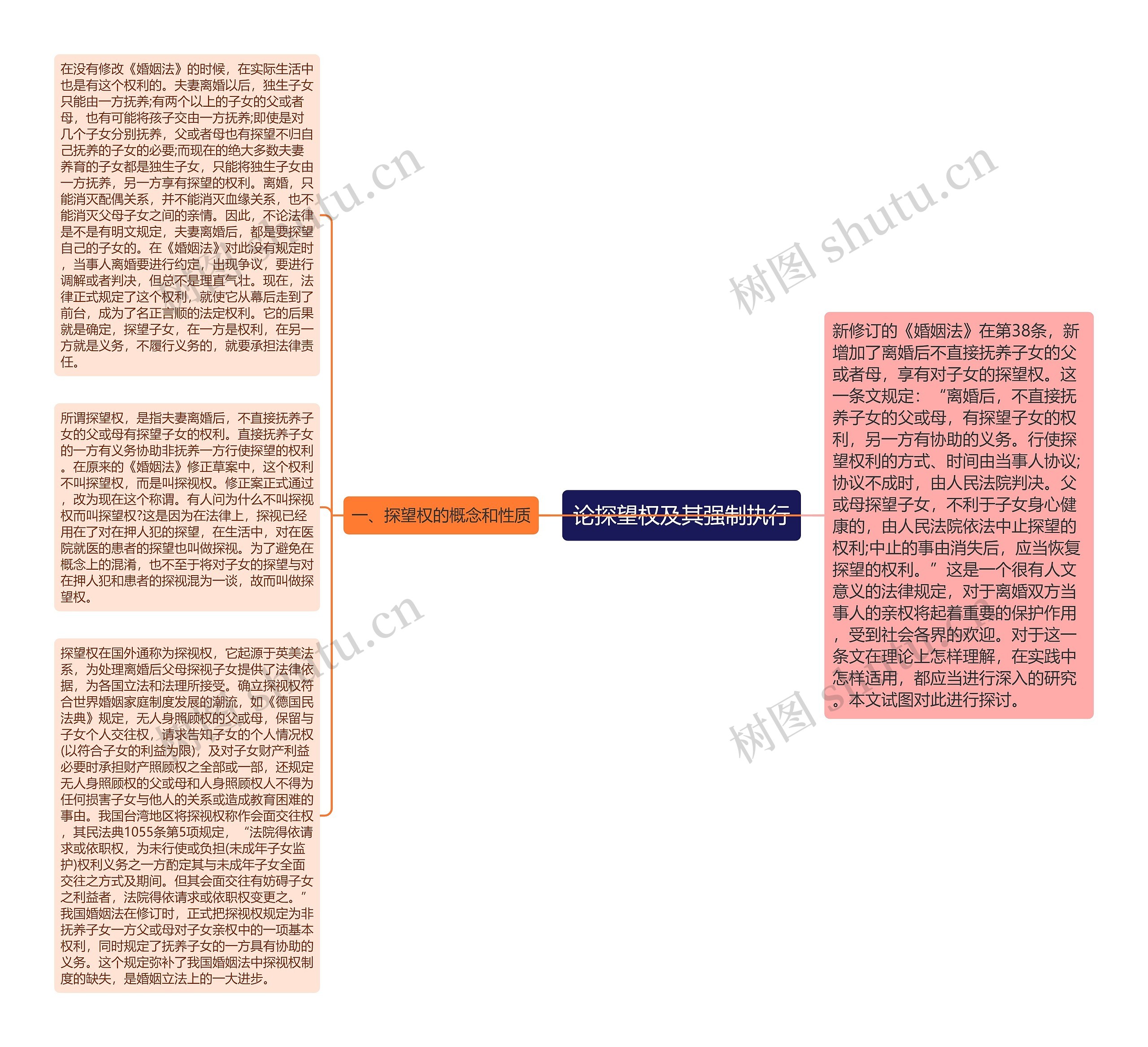 论探望权及其强制执行思维导图