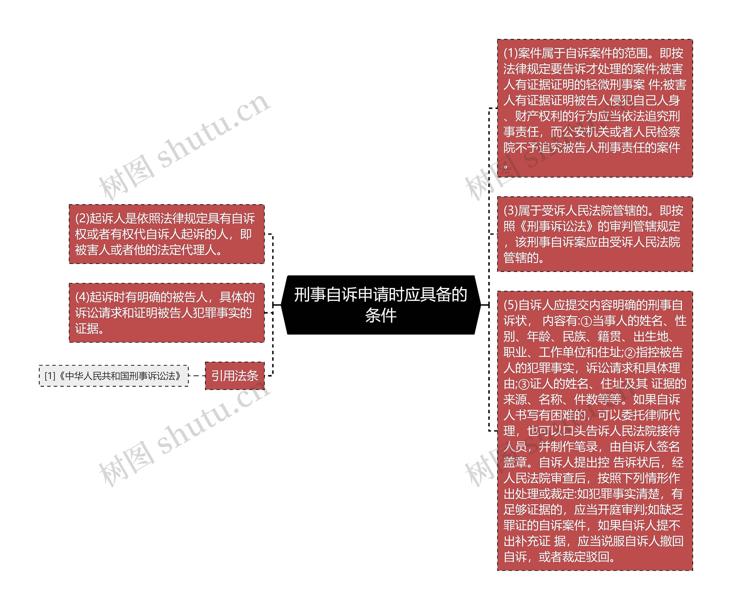 刑事自诉申请时应具备的条件思维导图