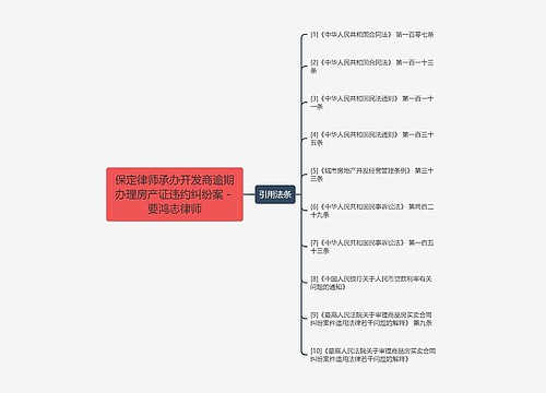 保定律师承办开发商逾期办理房产证违约纠纷案 - 要鸿志律师