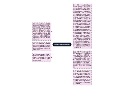 劳动争议调解申请书制作