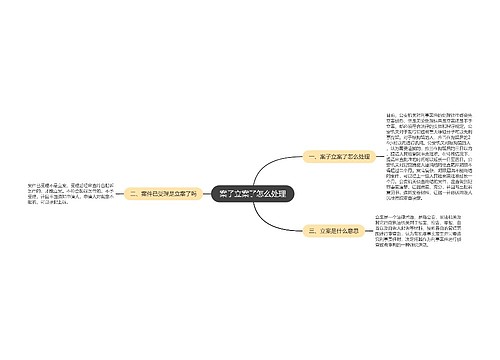 案子立案了怎么处理