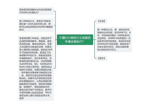 不履行分期给付义务能否申请全额执行？