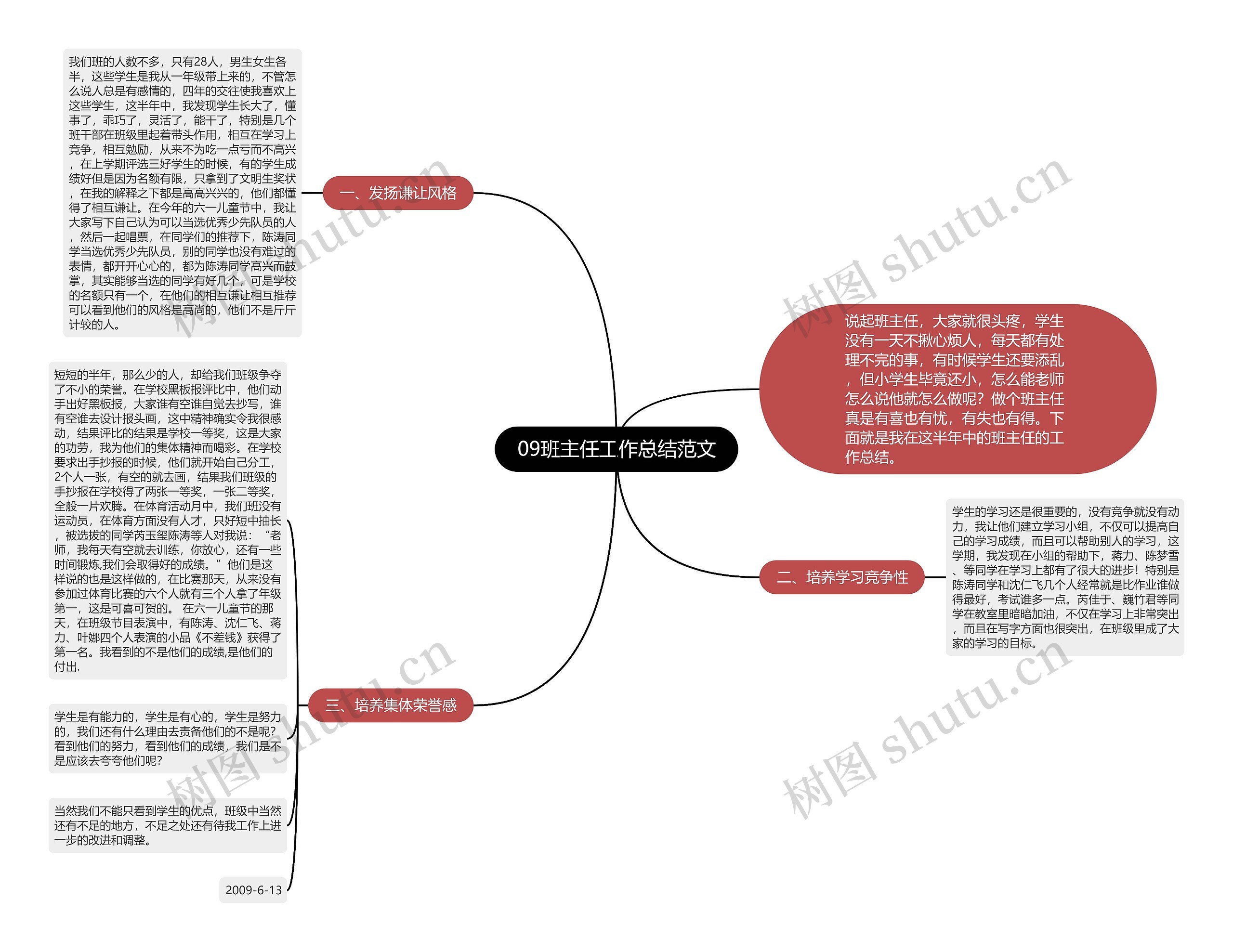 09班主任工作总结范文