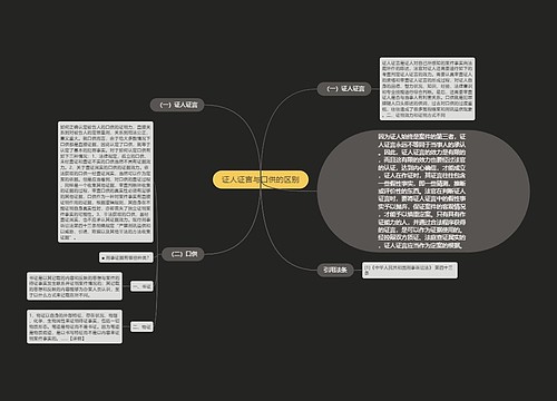 证人证言与口供的区别