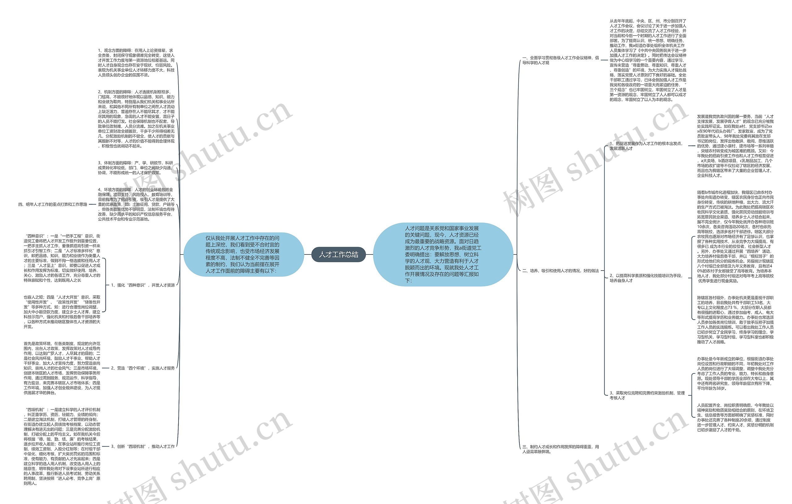 人才工作总结思维导图