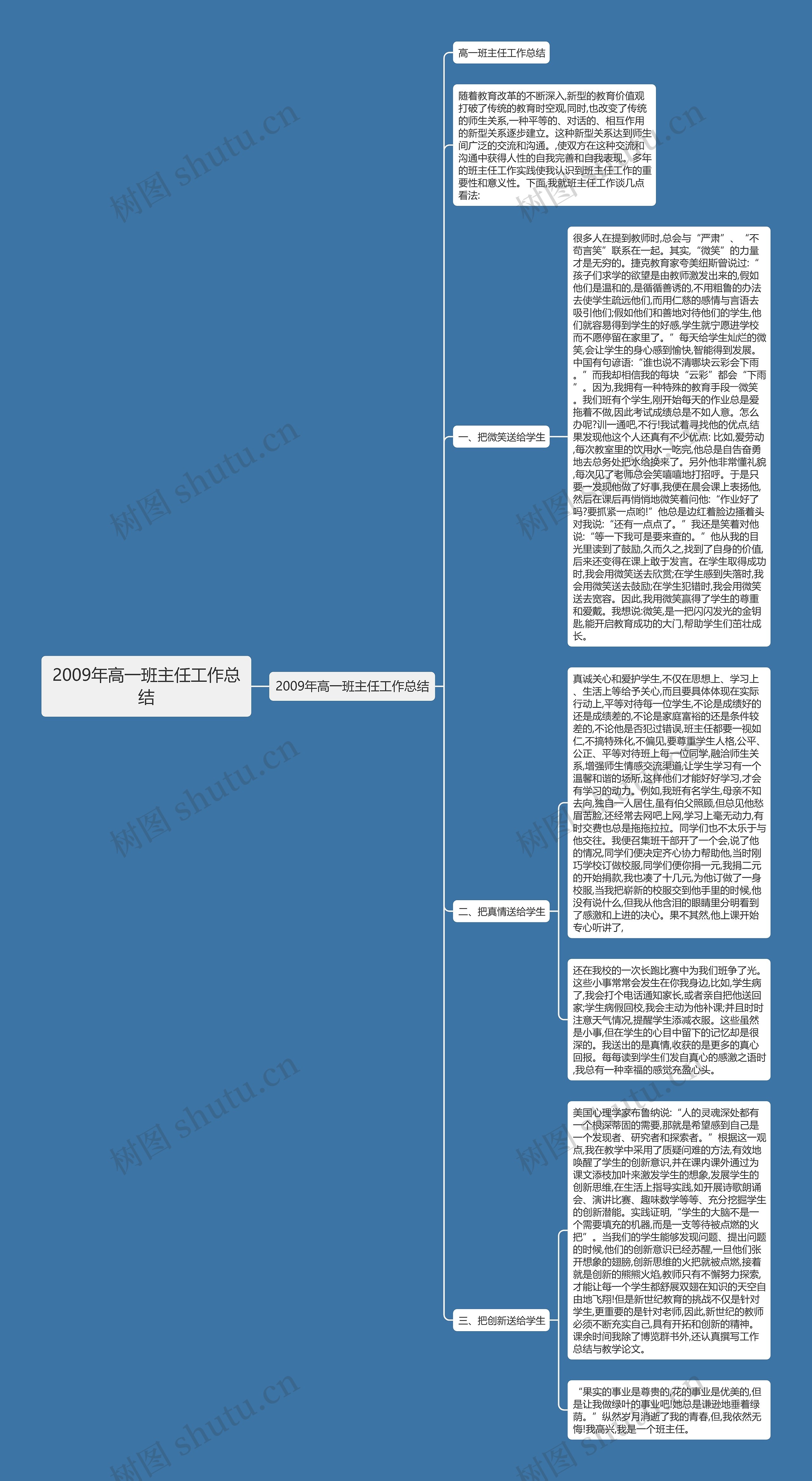 2009年高一班主任工作总结