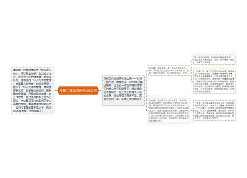 年终工作总结开头怎么写