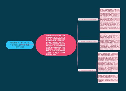 班级管理中 “勤、严、爱”的班主任工作体会-班主任工作总结