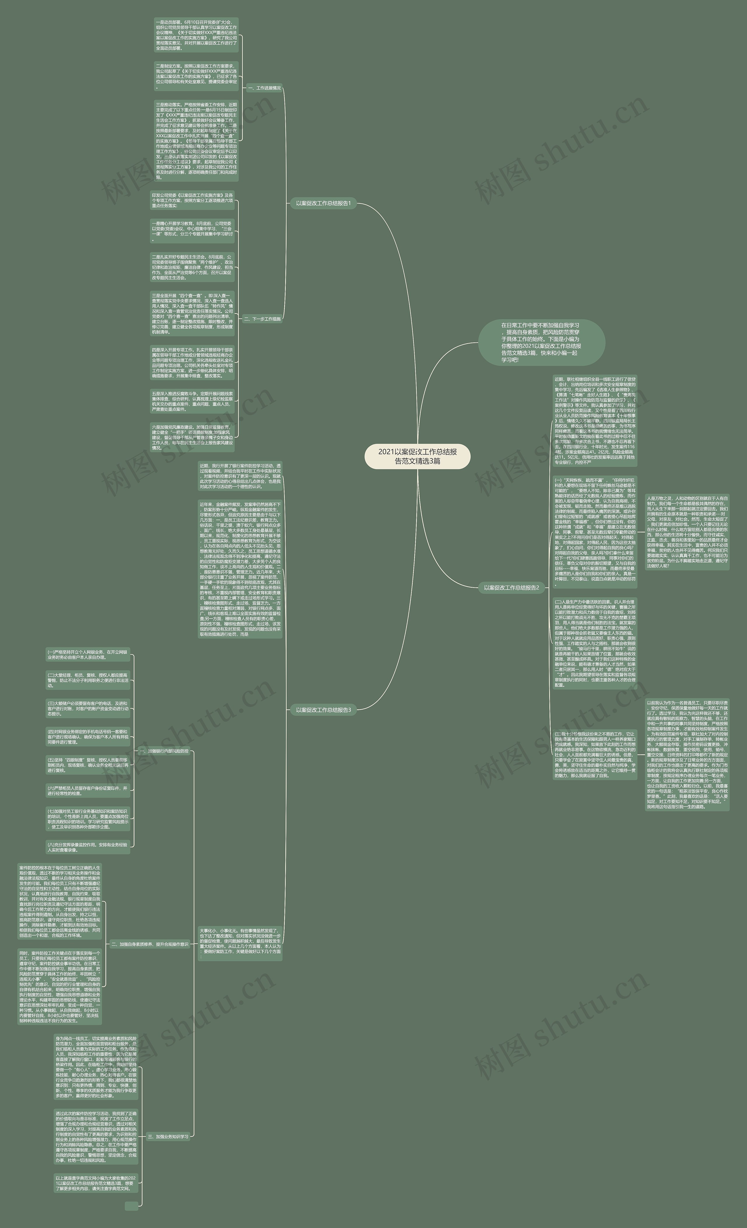 2021以案促改工作总结报告范文精选3篇思维导图