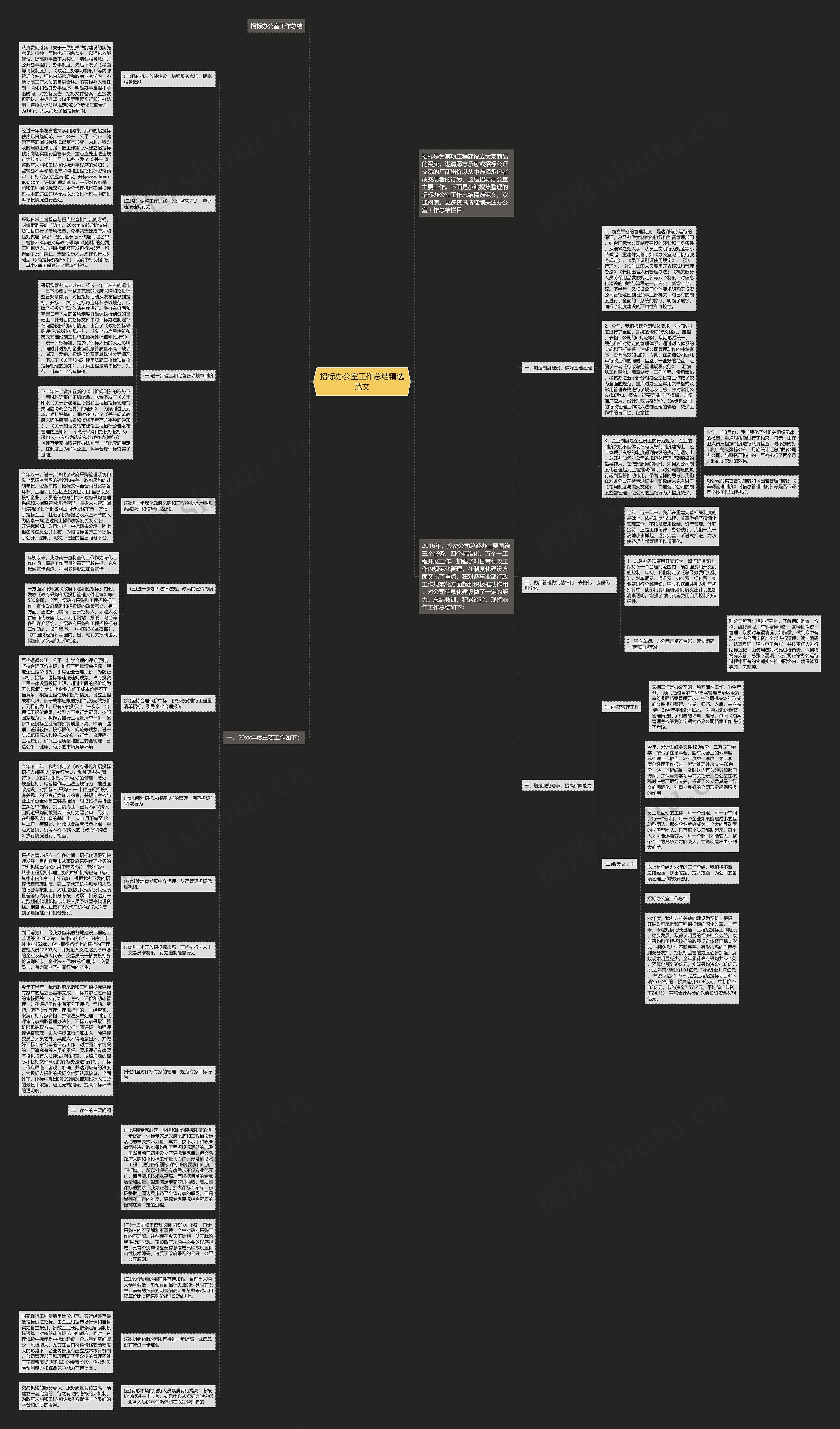 招标办公室工作总结精选范文思维导图