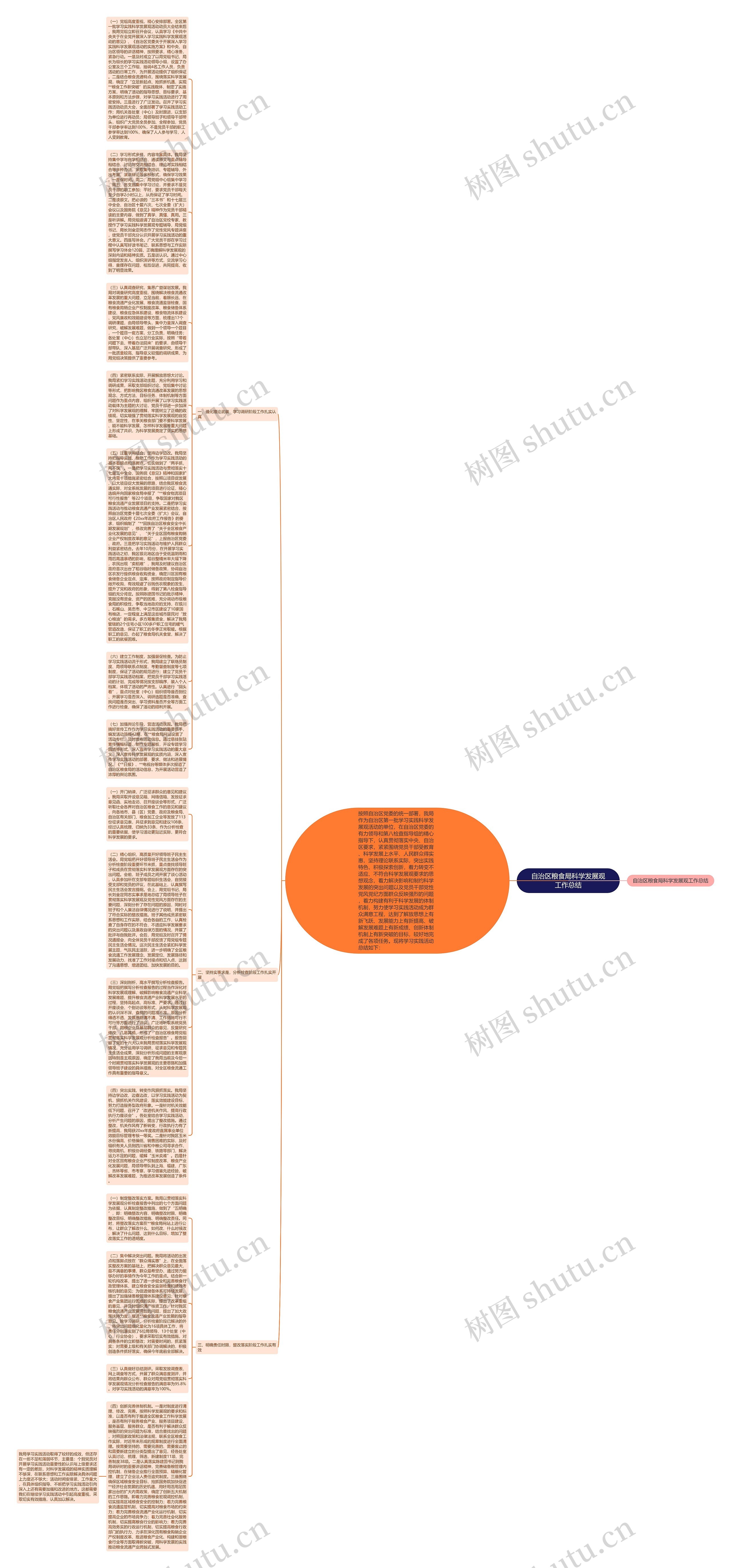 自治区粮食局科学发展观工作总结思维导图