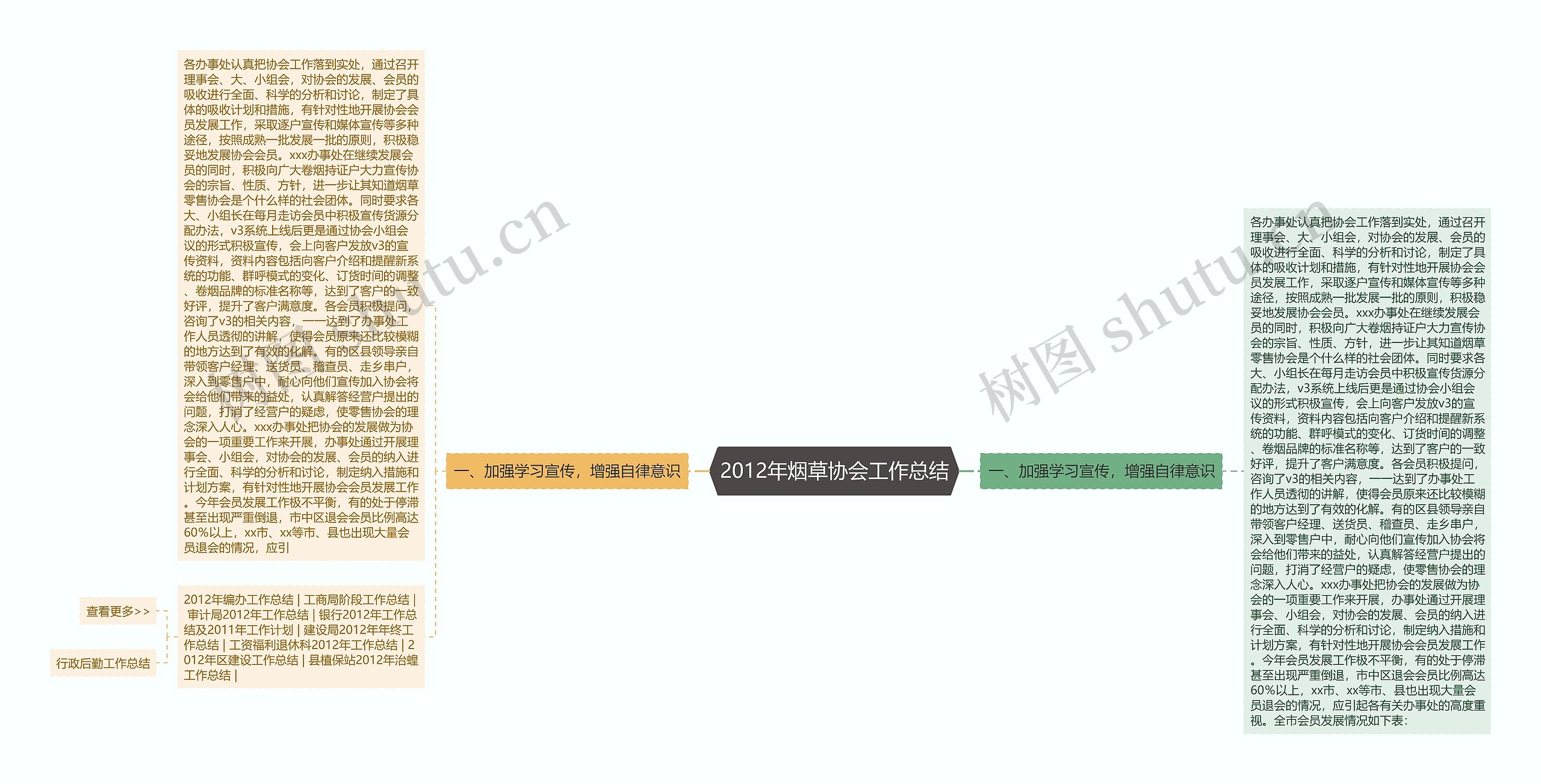 2012年烟草协会工作总结思维导图