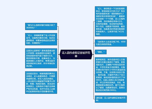 证人因作虚假证言被开罚单