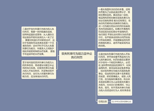 丧失刑事行为能力宜中止执行刑罚