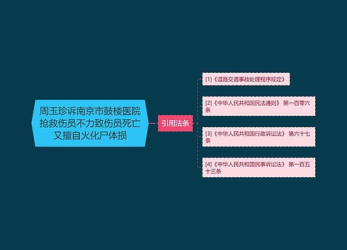 周玉珍诉南京市鼓楼医院抢救伤员不力致伤员死亡又擅自火化尸体损