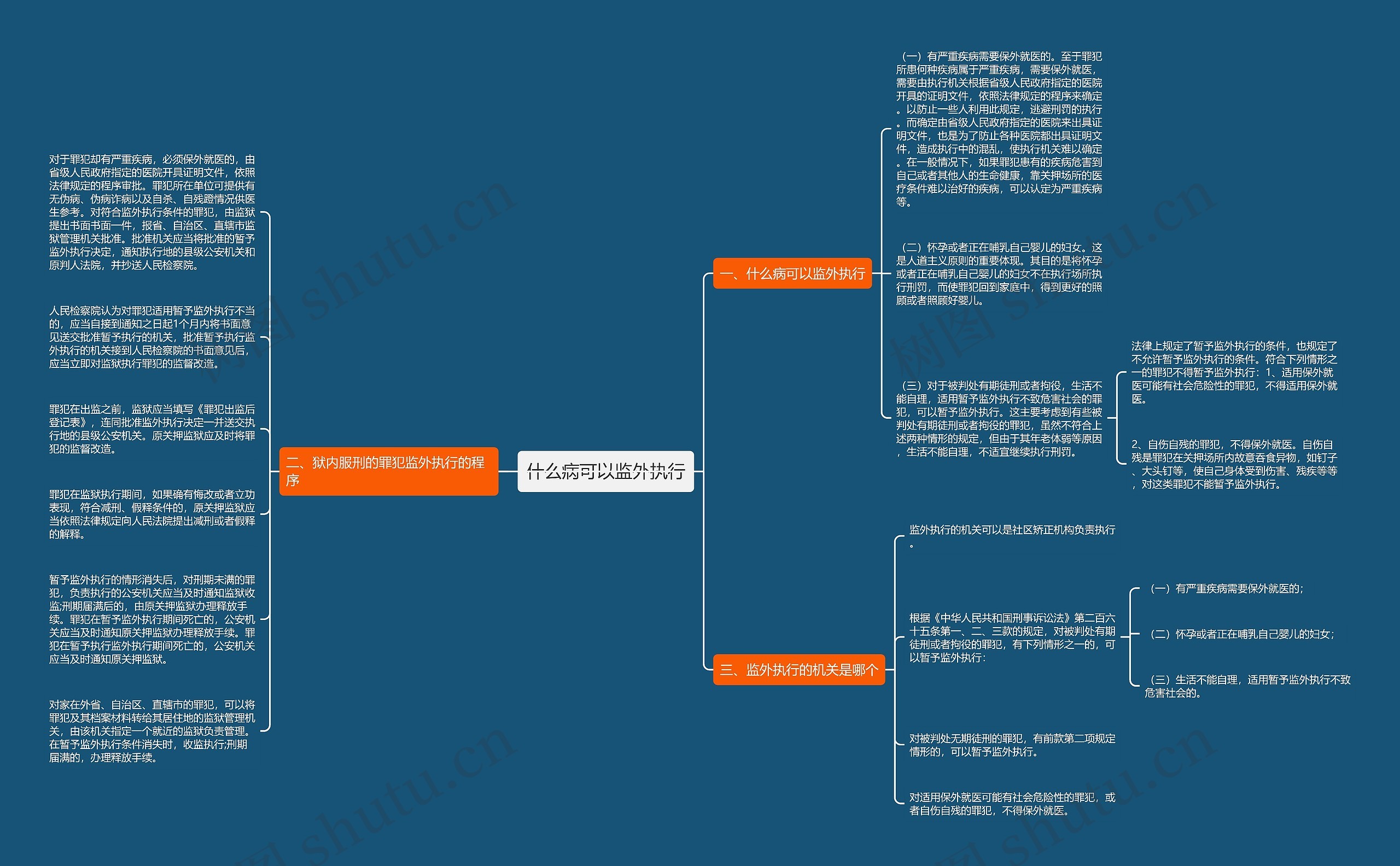 什么病可以监外执行思维导图