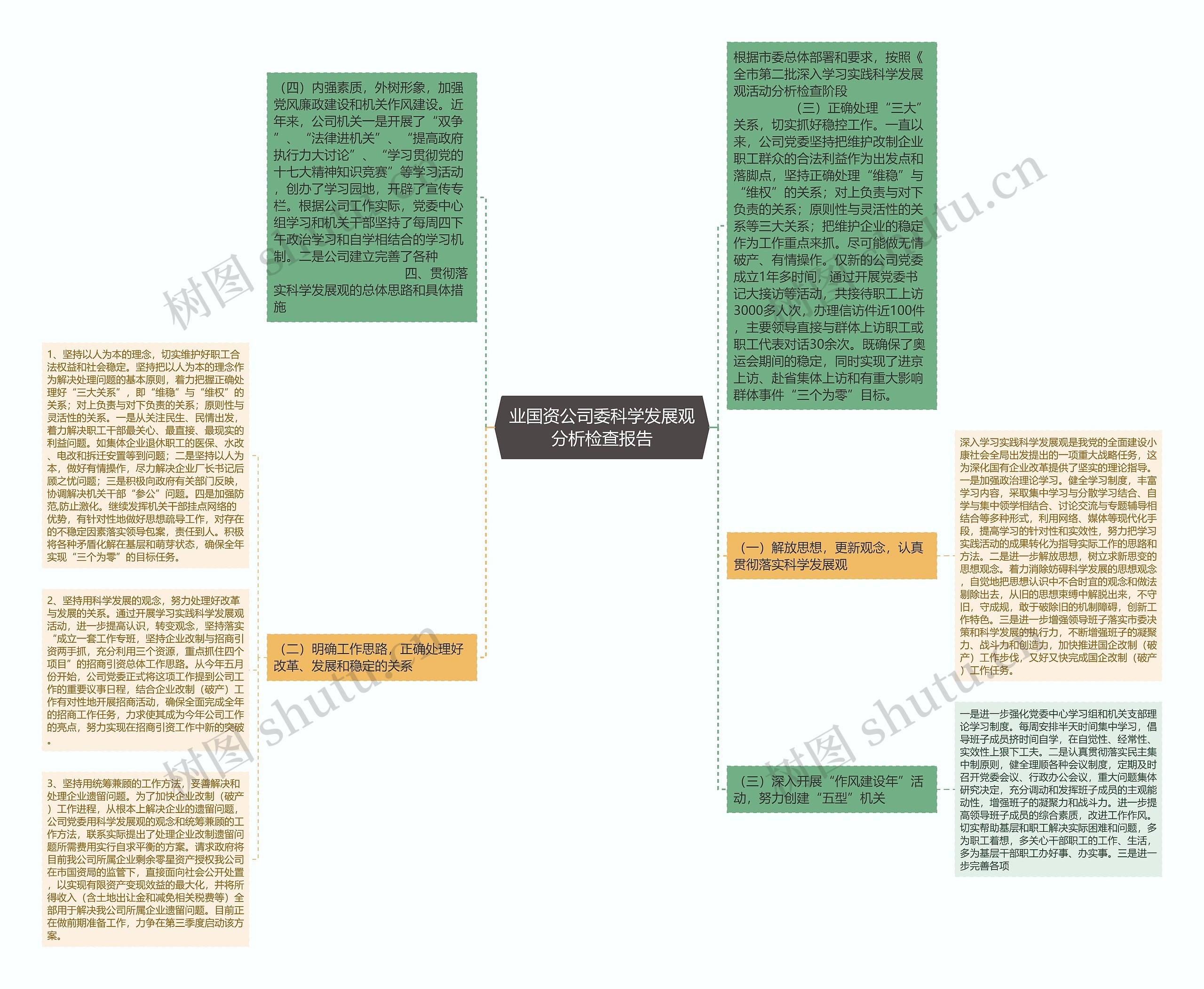 业国资公司委科学发展观分析检查报告思维导图