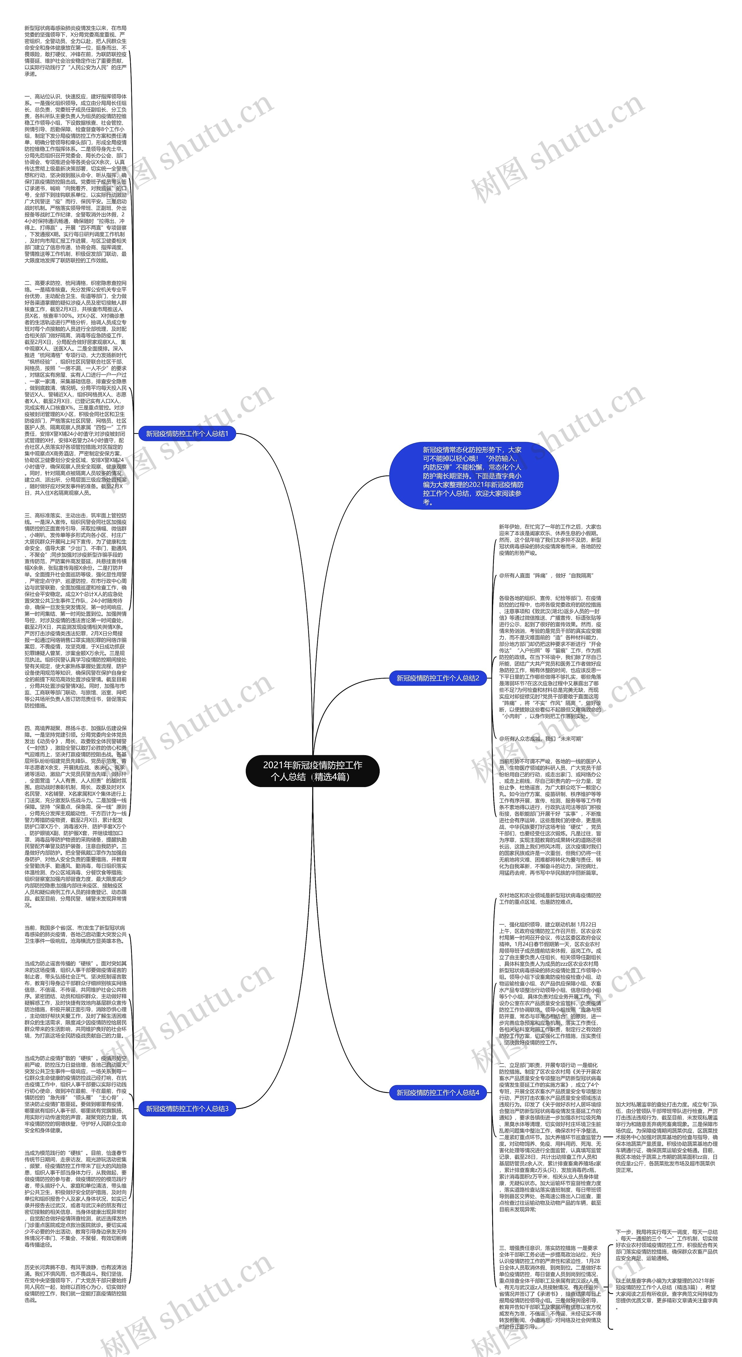 2021年新冠疫情防控工作个人总结（精选4篇）思维导图