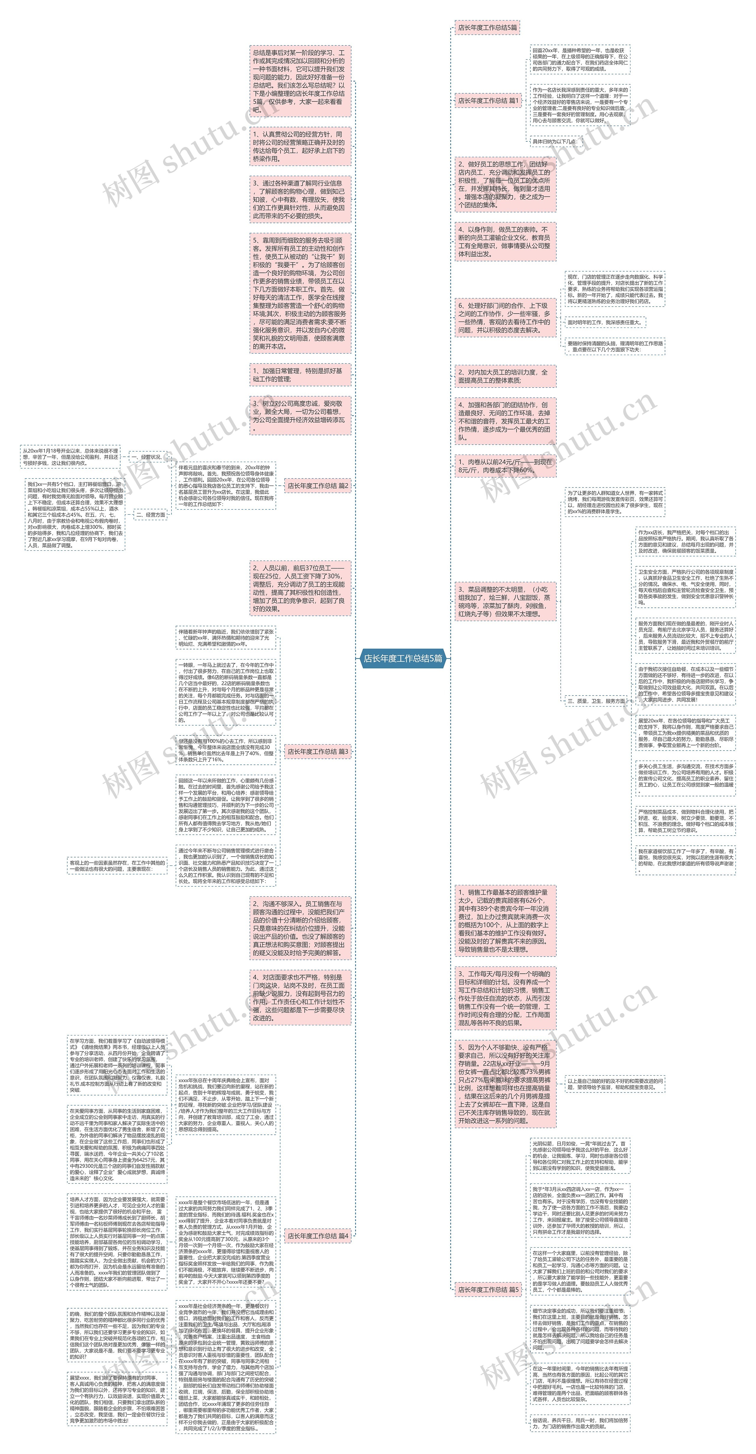 店长年度工作总结5篇思维导图