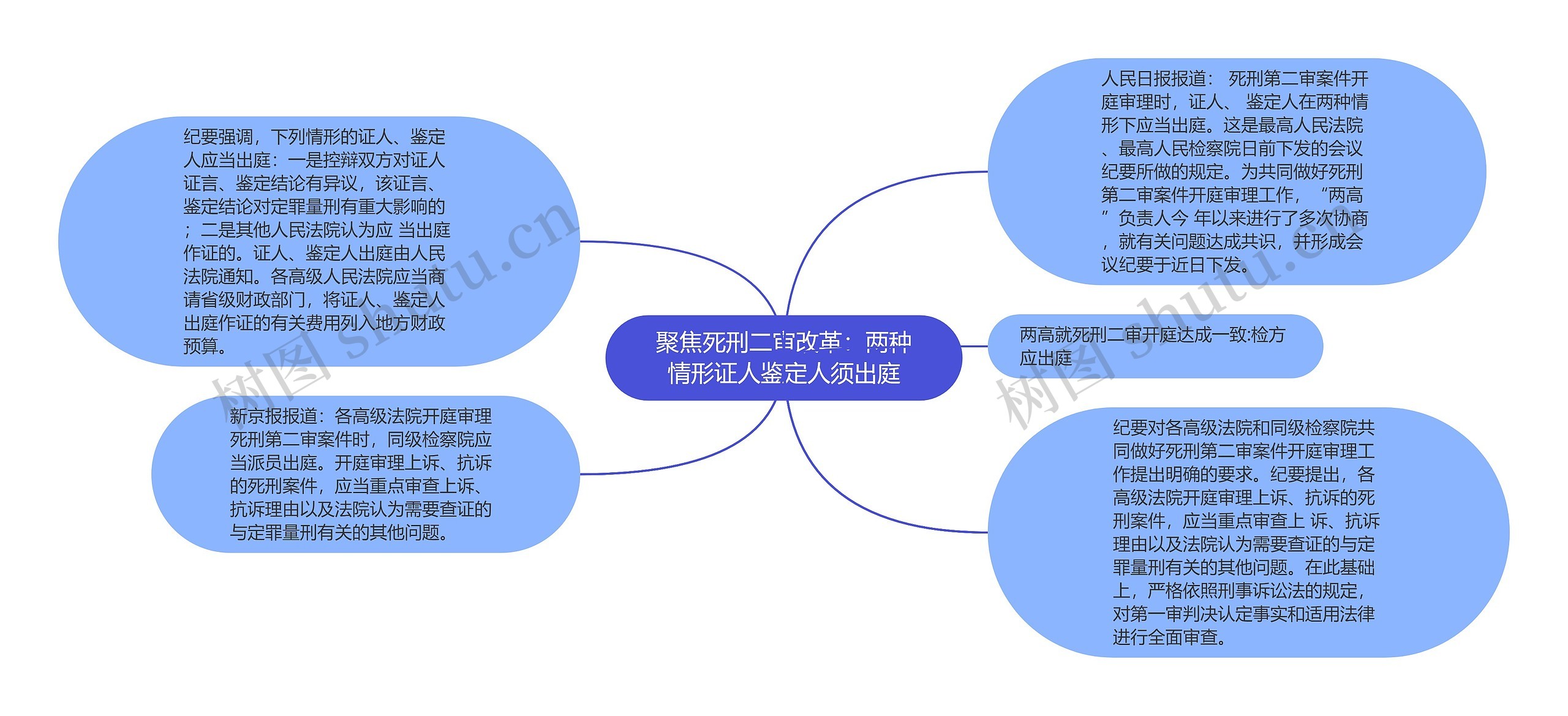 聚焦死刑二审改革：两种情形证人鉴定人须出庭思维导图