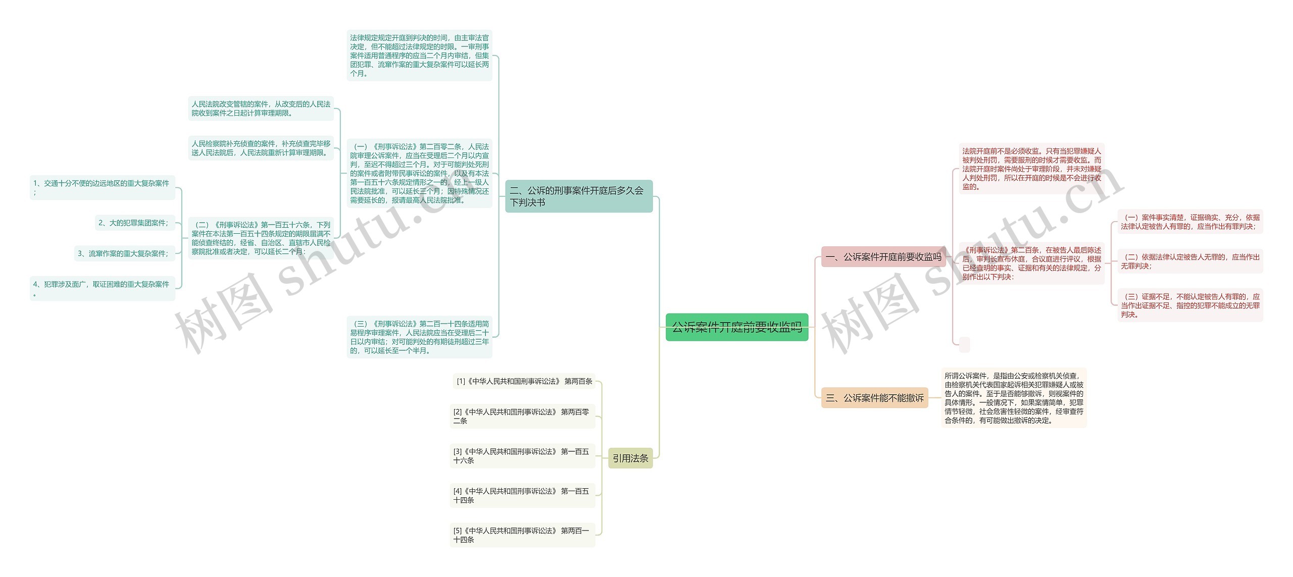 公诉案件开庭前要收监吗思维导图