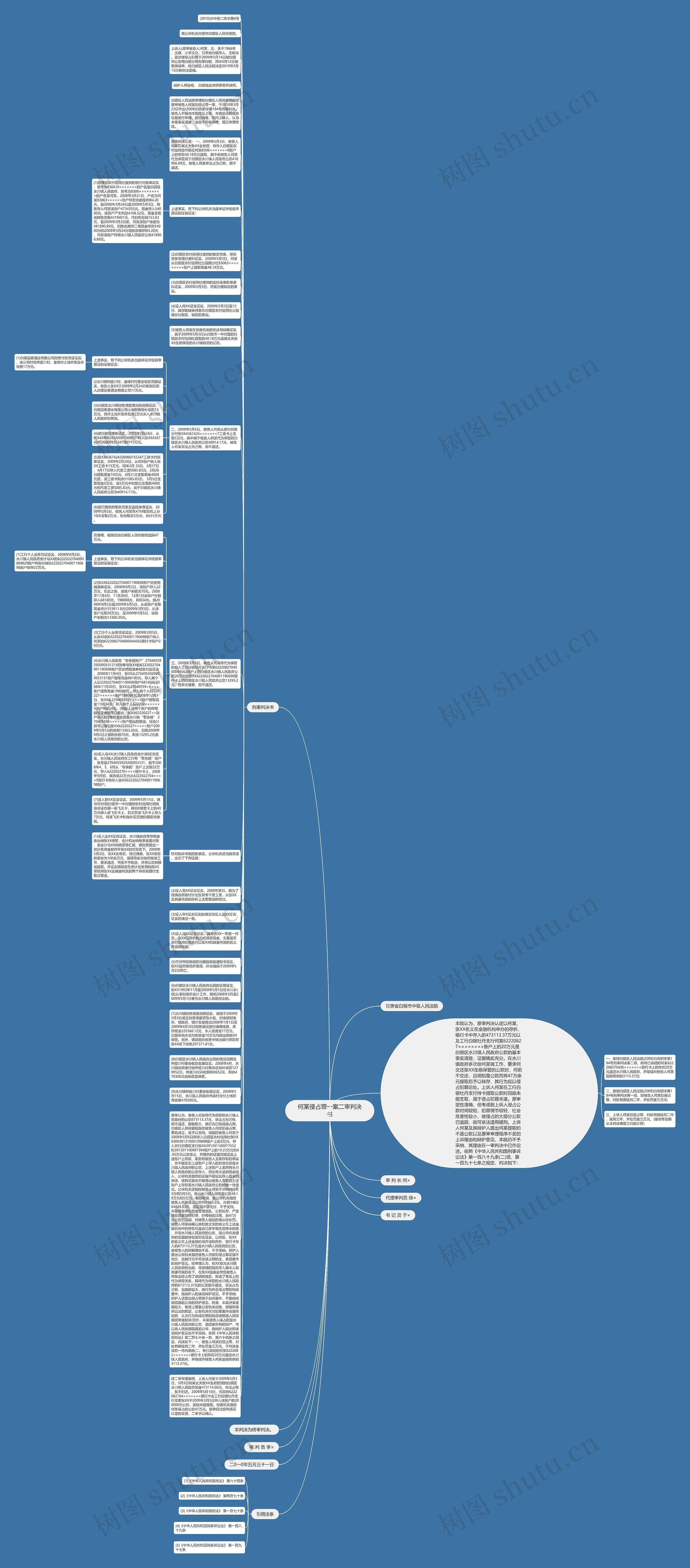 何某侵占罪一案二审判决书思维导图