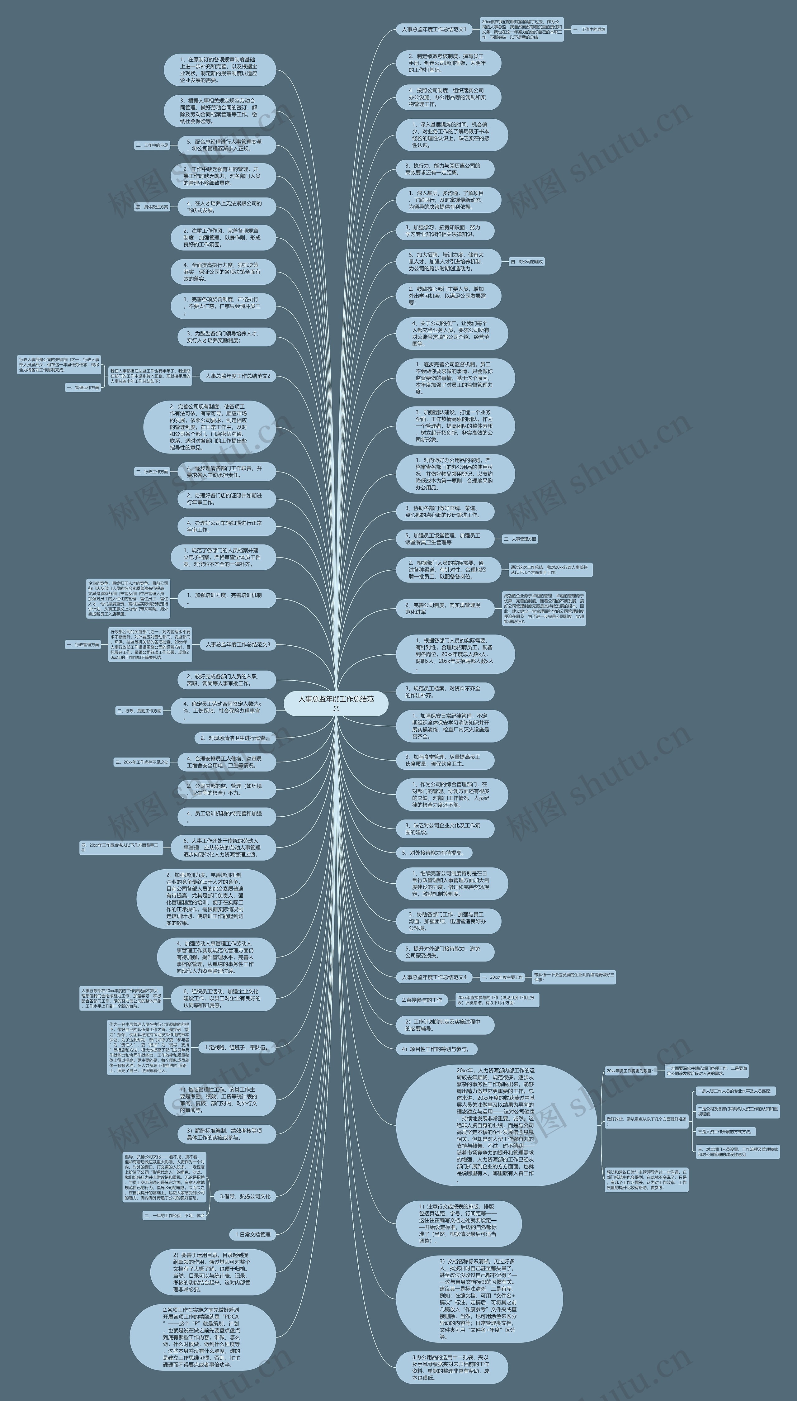 人事总监年度工作总结范文思维导图