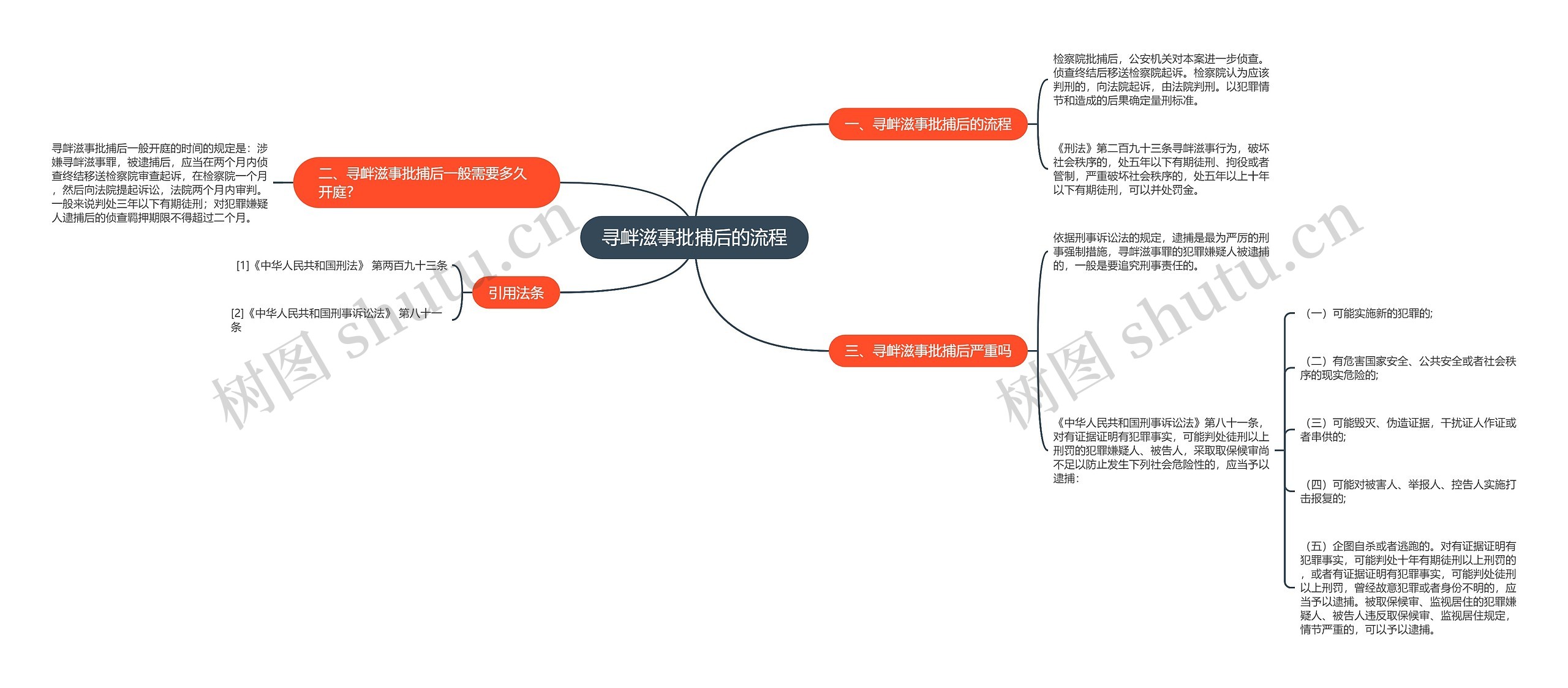 寻衅滋事批捕后的流程思维导图