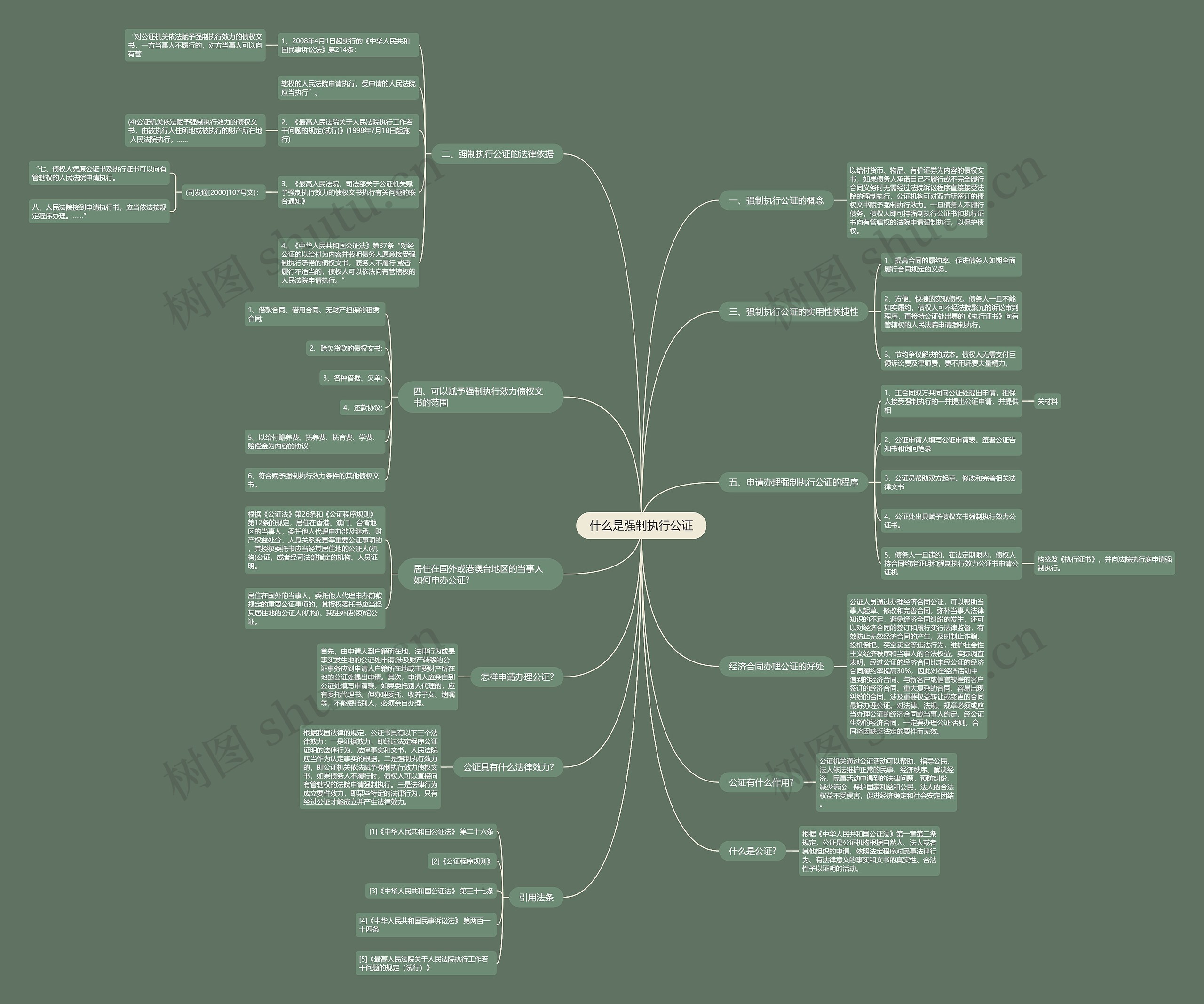什么是强制执行公证思维导图