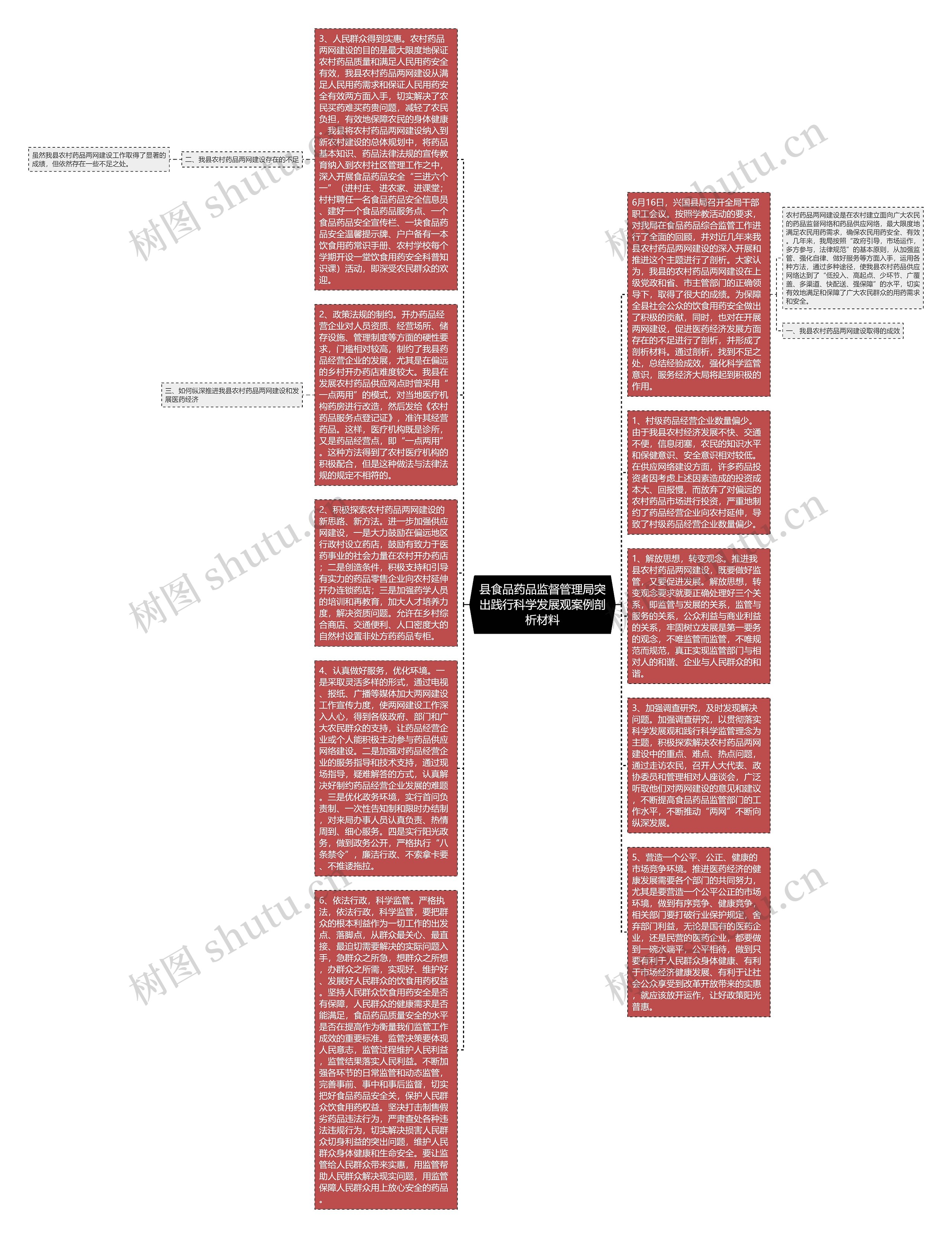县食品药品监督管理局突出践行科学发展观案例剖析材料思维导图