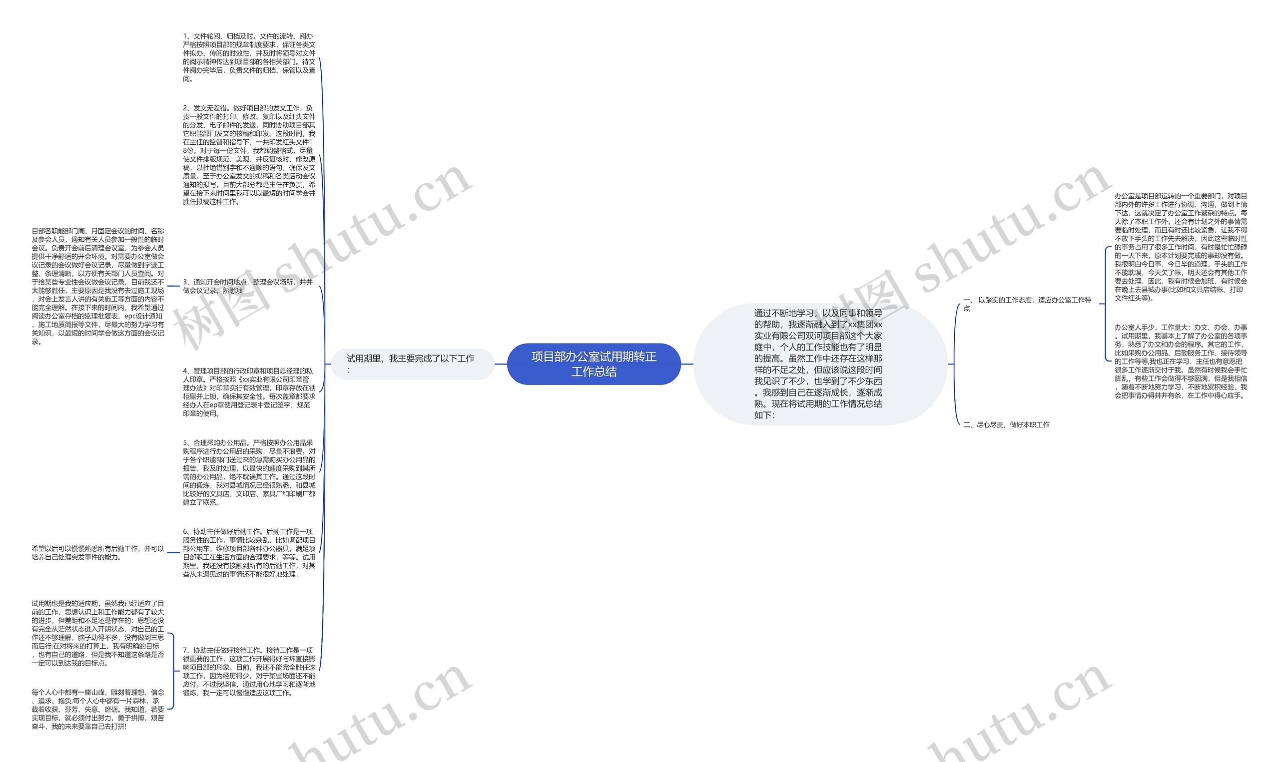 项目部办公室试用期转正工作总结