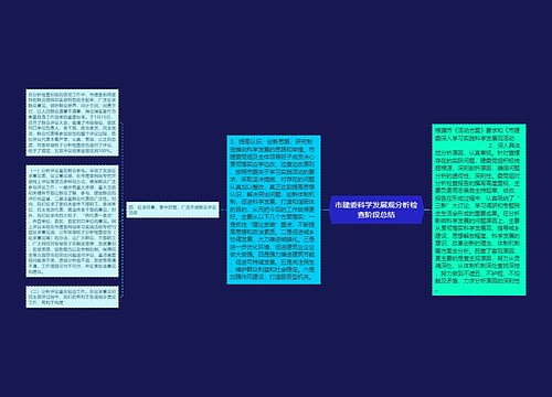 市建委科学发展观分析检查阶段总结