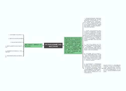 2012年村主任助理工作总结及工作计划