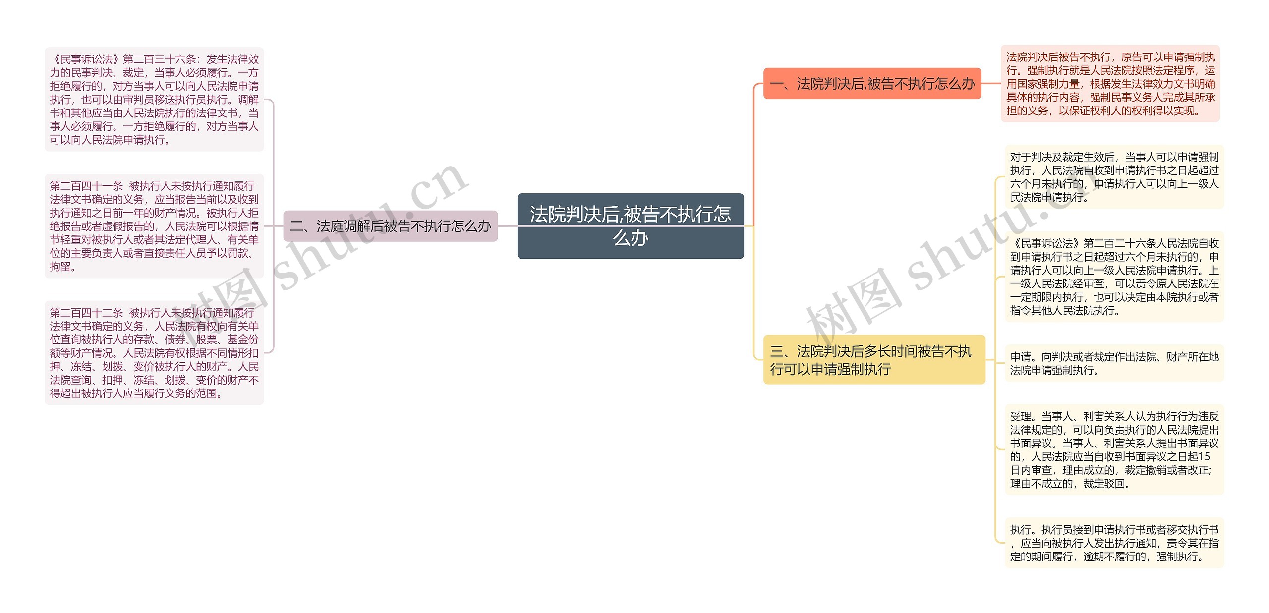 法院判决后,被告不执行怎么办思维导图