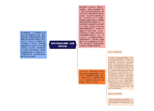 昆明中院成功调解一起集团诉讼案