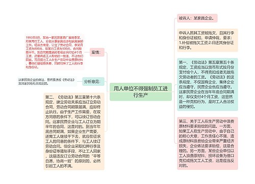 用人单位不得强制员工进行生产