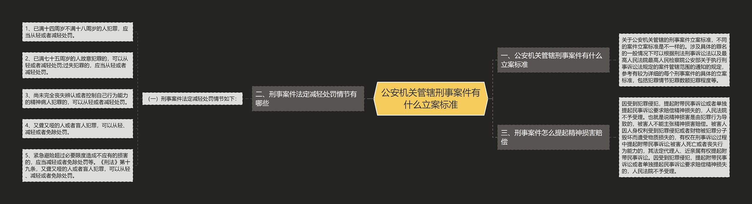 公安机关管辖刑事案件有什么立案标准思维导图