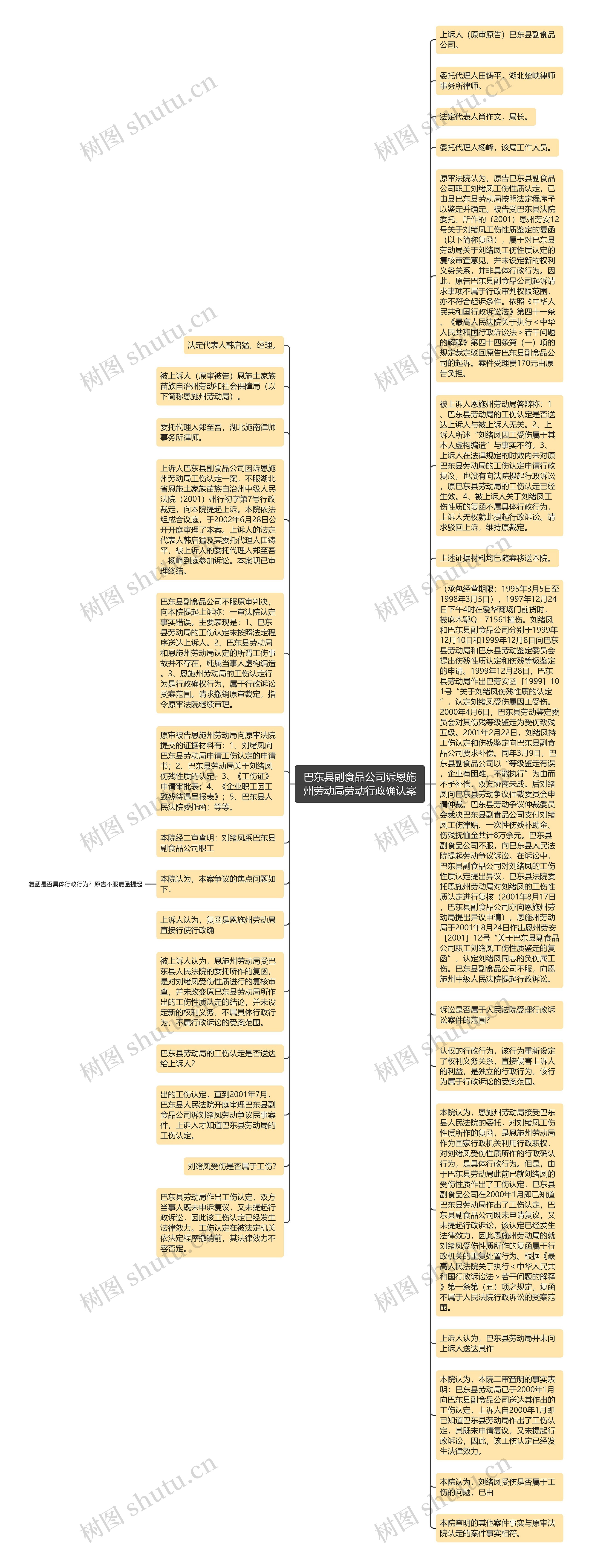 巴东县副食品公司诉恩施州劳动局劳动行政确认案思维导图