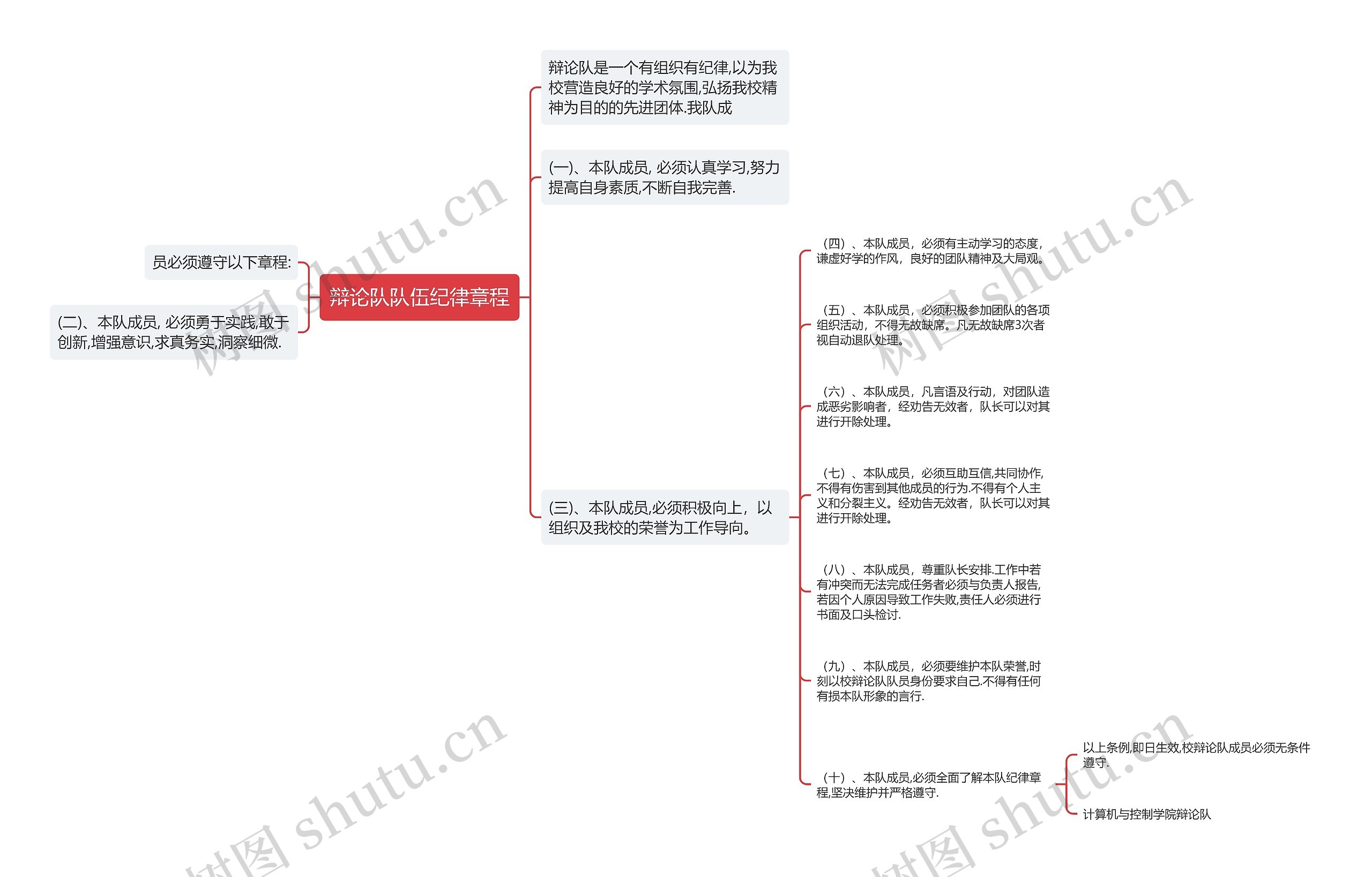 辩论队队伍纪律章程