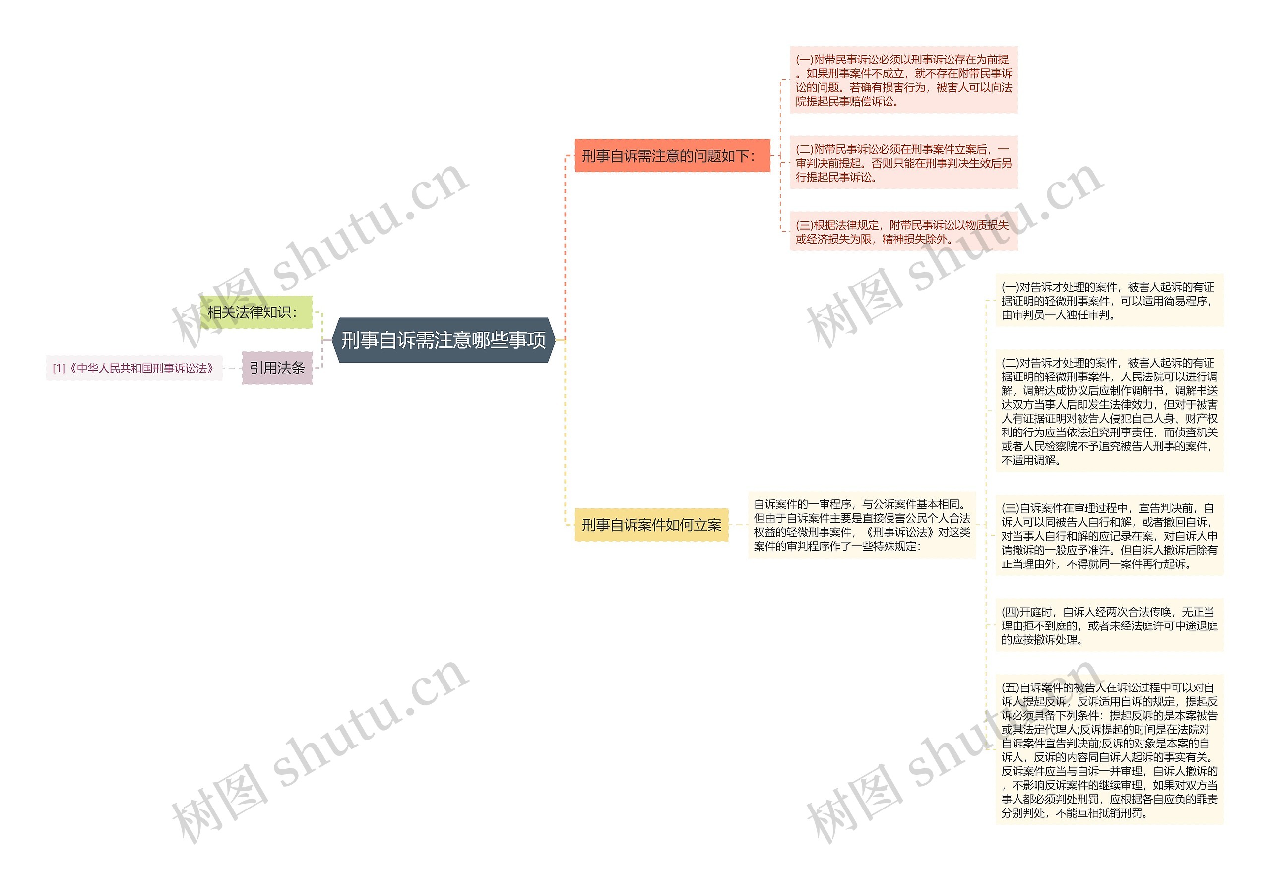 刑事自诉需注意哪些事项思维导图