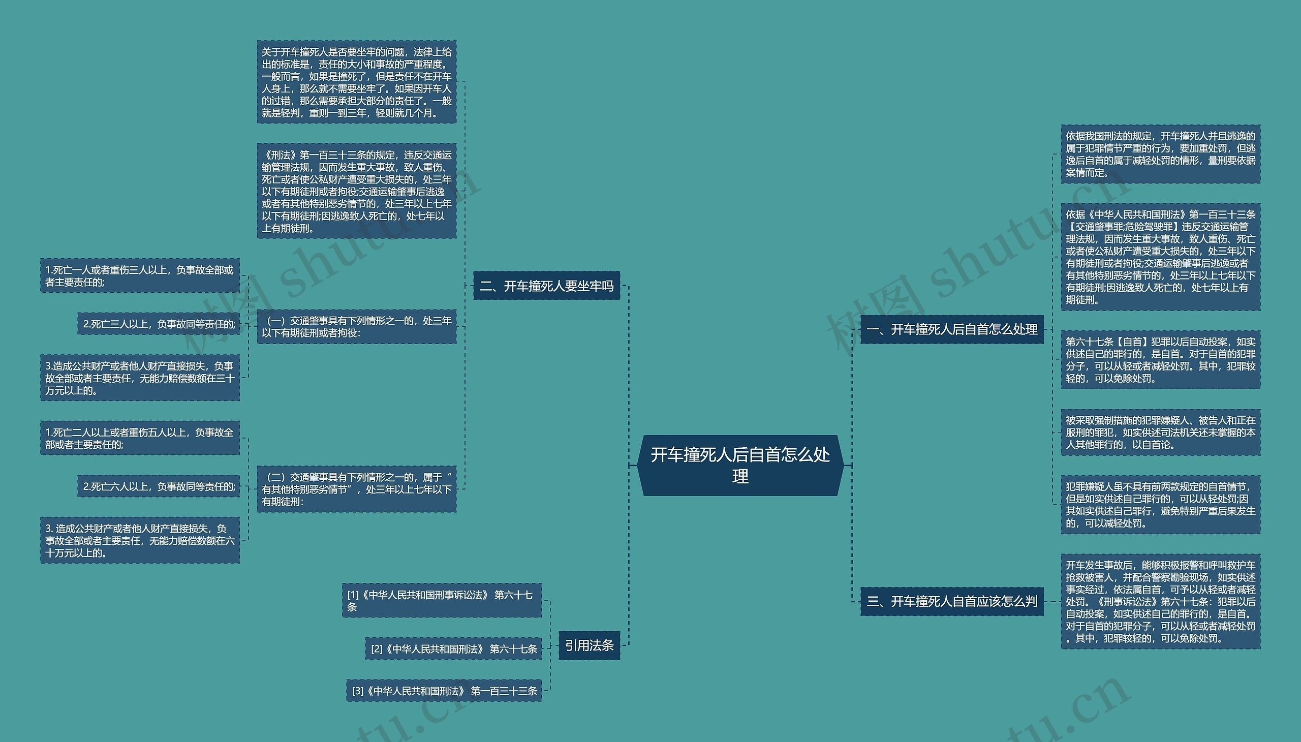 开车撞死人后自首怎么处理思维导图