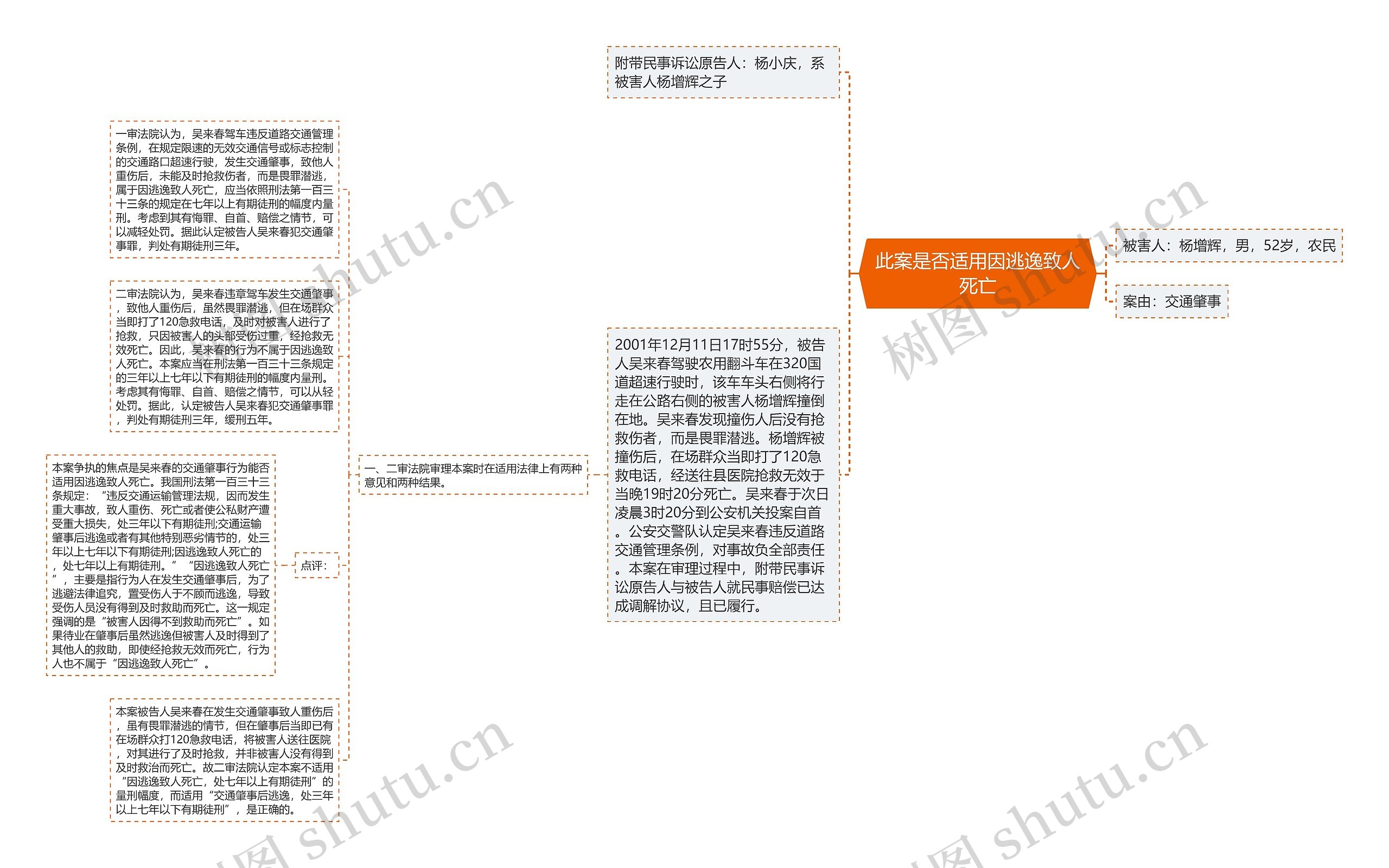 此案是否适用因逃逸致人死亡思维导图