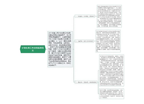 计划生育工作总结标准范文