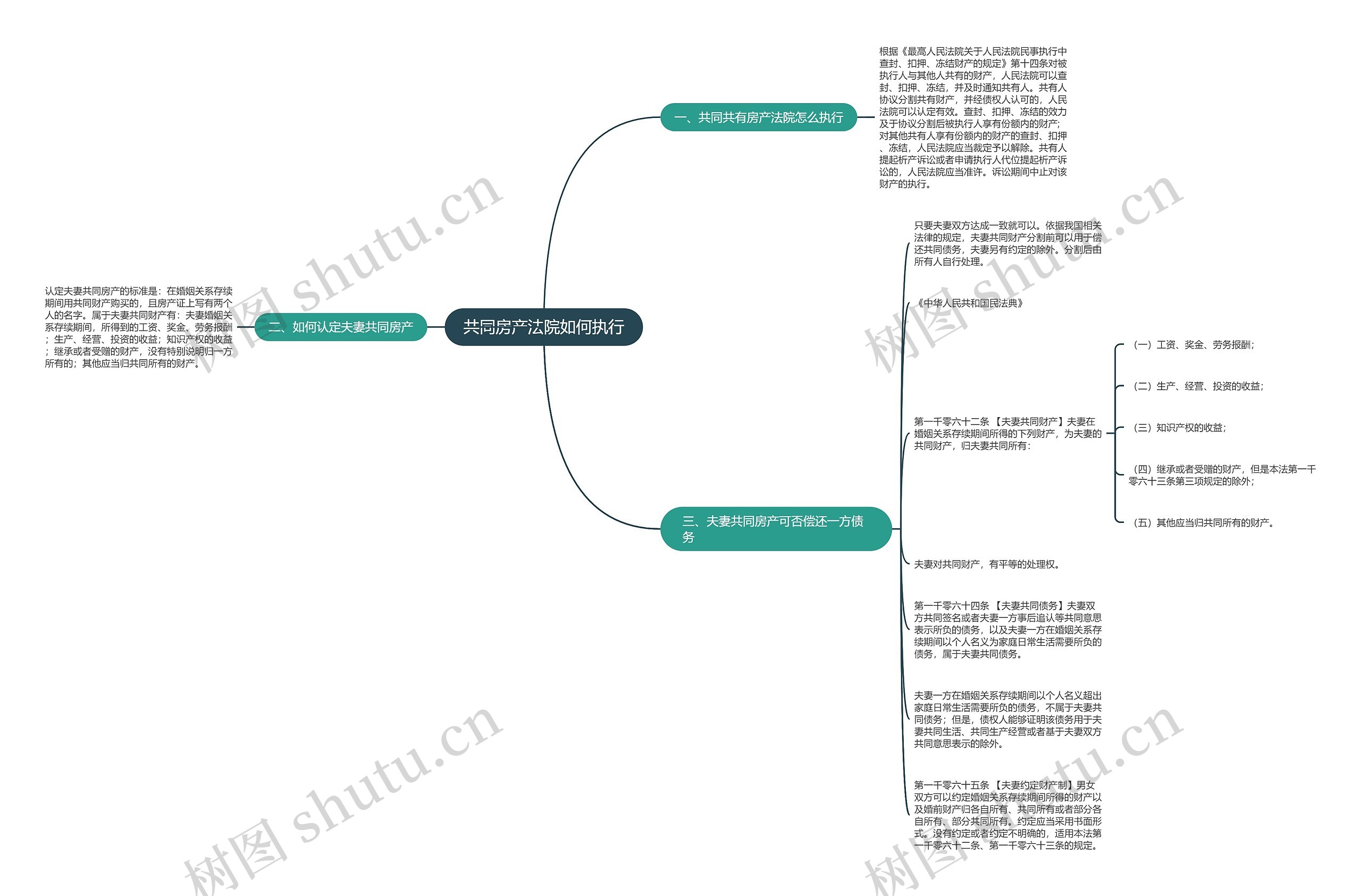 共同房产法院如何执行思维导图