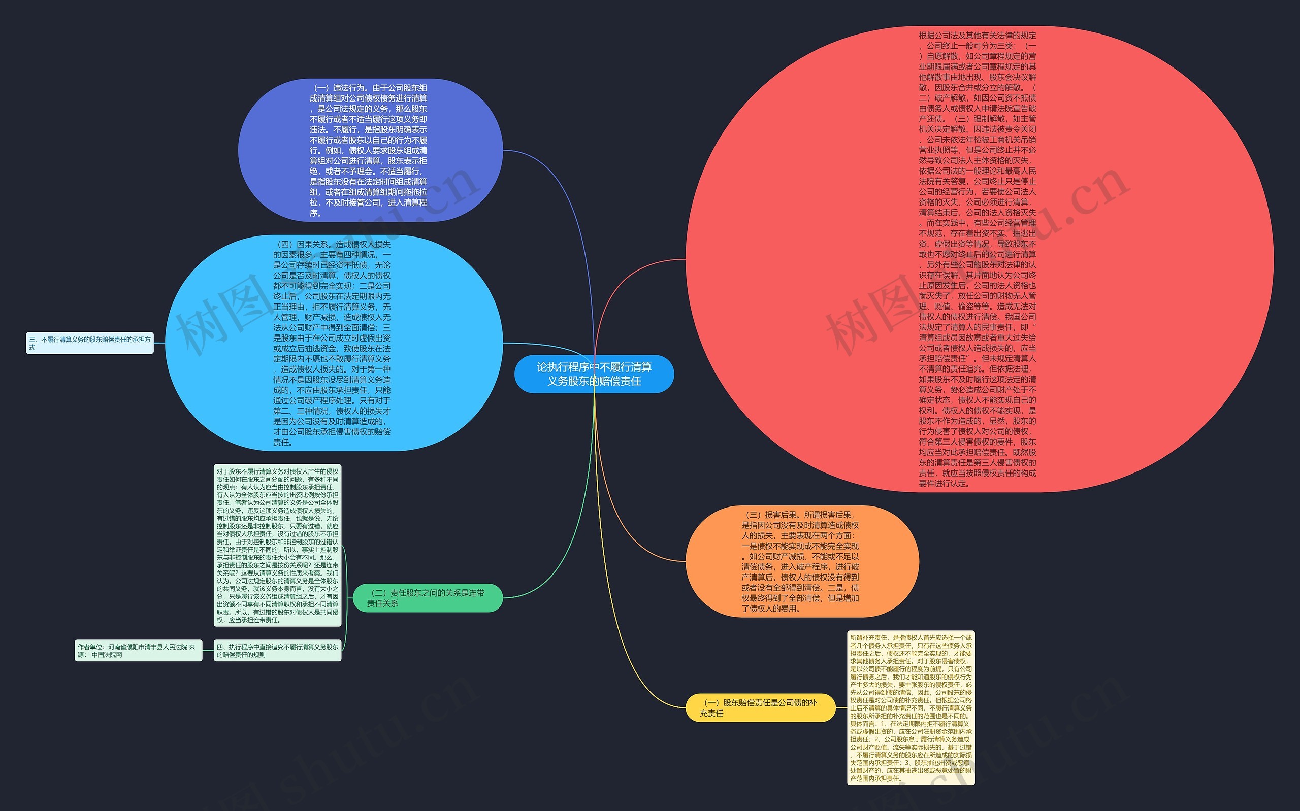 论执行程序中不履行清算义务股东的赔偿责任思维导图