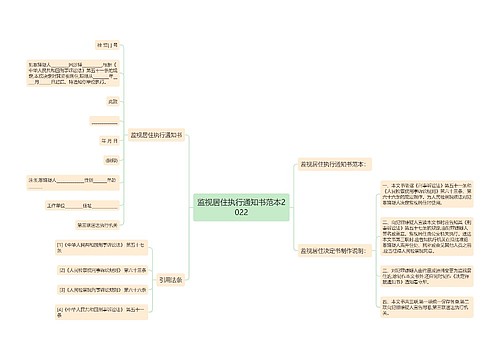 监视居住执行通知书范本2022