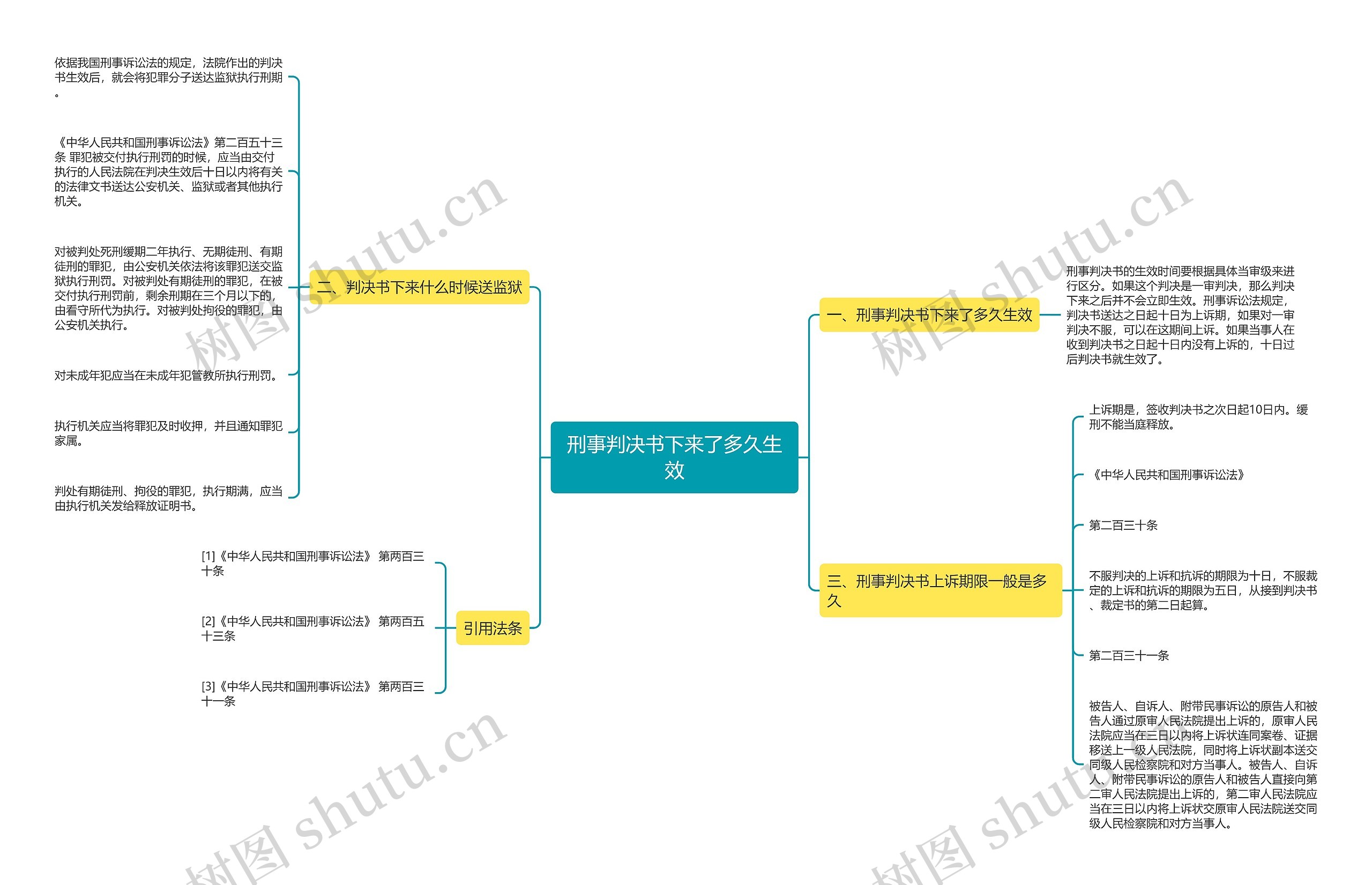 刑事判决书下来了多久生效思维导图