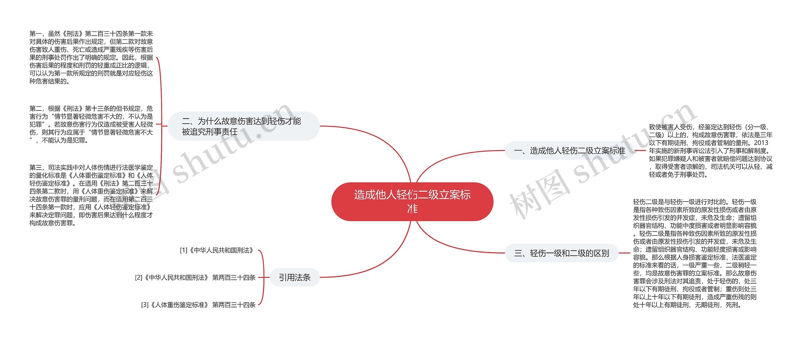 造成他人轻伤二级立案标准思维导图