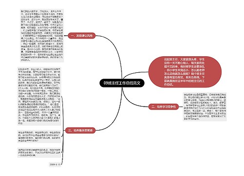 09班主任工作总结范文